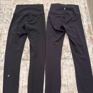 (2) Lululemon Black High-Waisted Leggings